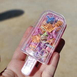 Ice cream hair ties with mini clips kids